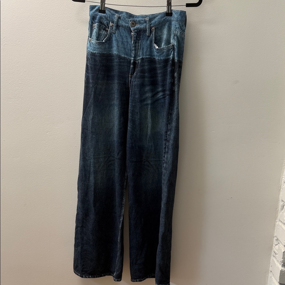 Two-Tone Relaxed Fit Jeans-like pant